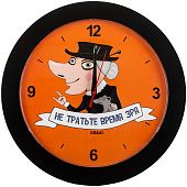 Часы настенные «Не тратьте время зря», черные - фото