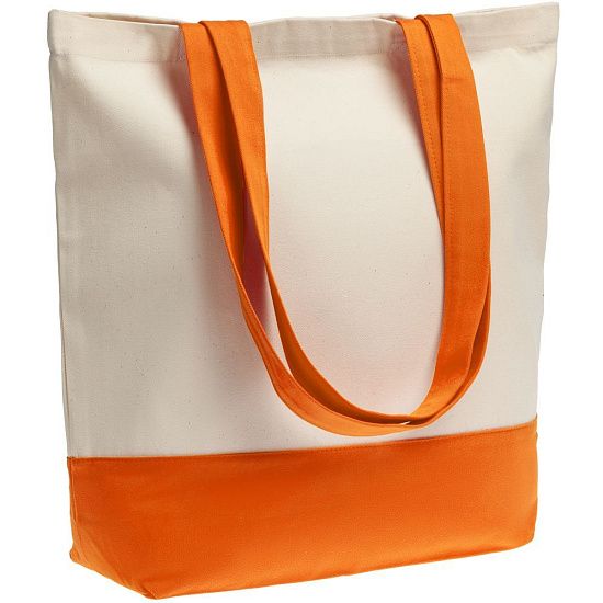 Холщовая сумка Shopaholic, оранжевая - подробное фото