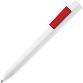 Ручка шариковая Swiper SQ, белая с красным - фото