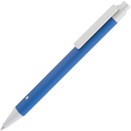 Ручка шариковая Button Up, синяя с белым - подробное фото