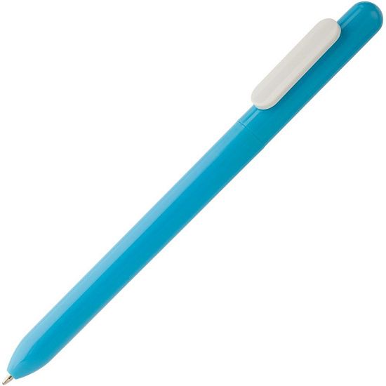 Ручка шариковая Slider, голубая с белым - подробное фото