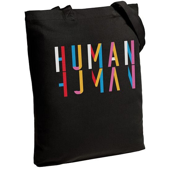 Холщовая сумка Human, черная - подробное фото
