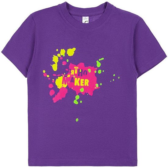 Футболка детская «Пятно Maker», фиолетовая - подробное фото