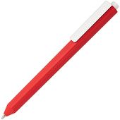 Ручка шариковая Corner, красная с белым - фото