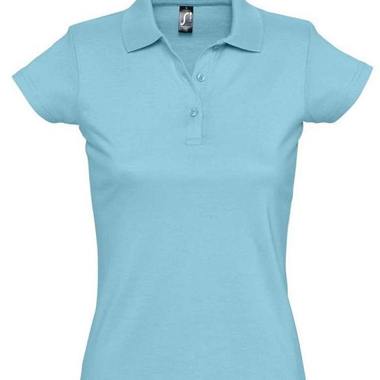 Рубашка поло женская Prescott Women 170, бирюзовая - подробное фото
