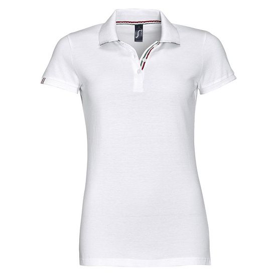 Рубашка поло PATRIOT WOMEN, белая с красным - подробное фото