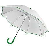 Зонт-трость Unit White, белый с зеленым - фото