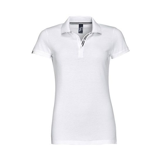Рубашка поло PATRIOT WOMEN, белая с черным - подробное фото