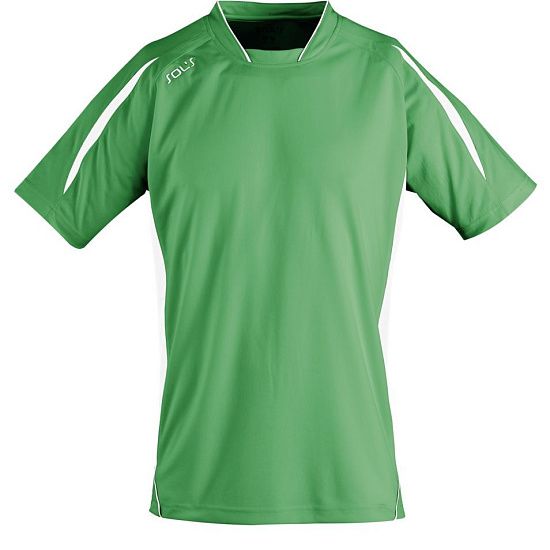 Футболка спортивная MARACANA 140, зеленая с белым - подробное фото