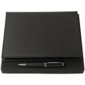 Набор Hugo Boss: папка с аккумулятором 8000 мАч и ручка, черный - фото