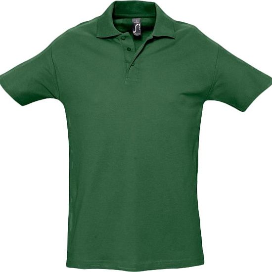 Рубашка поло мужская SPRING 210, темно-зеленая - подробное фото