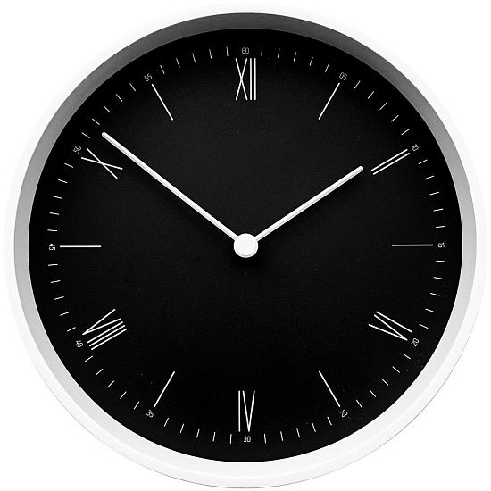 Часы настенные Arro, черные с белым - подробное фото