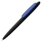 Ручка шариковая Prodir DS5 TRR-P Soft Touch, черная с синим - фото