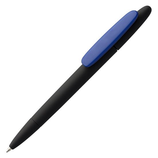 Ручка шариковая Prodir DS5 TRR-P Soft Touch, черная с синим - подробное фото