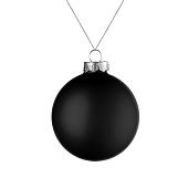 Елочный шар Finery Matt, 8 см, матовый черный - фото