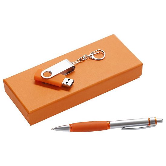 Набор Notes: ручка и флешка 8 Гб, оранжевый - подробное фото