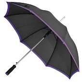 Зонт-трость Highlight, черный с фиолетовым - фото