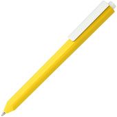 Ручка шариковая Corner, желтая с белым - фото