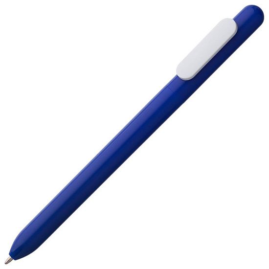 Ручка шариковая Slider, синяя с белым - подробное фото