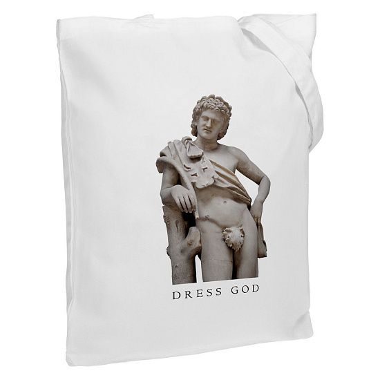 Холщовая сумка Dress God, молочно-белая - подробное фото