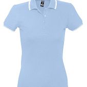 Рубашка поло женская Practice Women 270, голубая с белым - фото