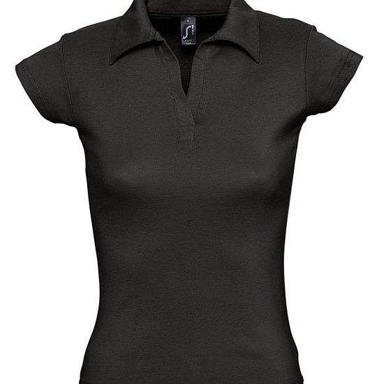Рубашка поло женская без пуговиц PRETTY 220, черная - подробное фото