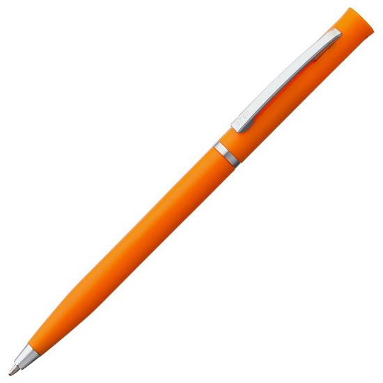Ручка шариковая Euro Chrome, оранжевая - подробное фото