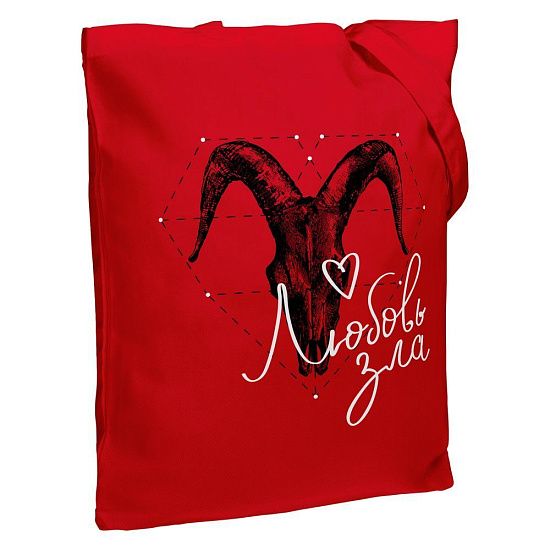 Холщовая сумка «Любовь зла», красная - подробное фото