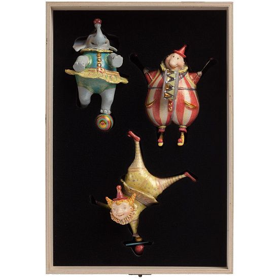 Набор из 3 елочных игрушек Circus Collection: барабанщик, акробат и слон - подробное фото