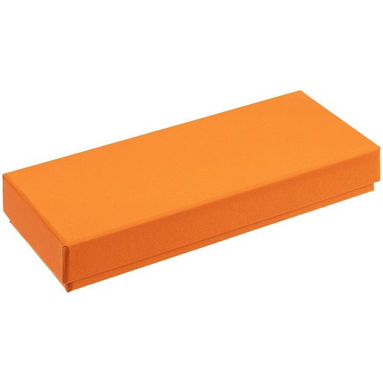 Коробка Notes с ложементом для ручки и флешки, оранжевая - подробное фото