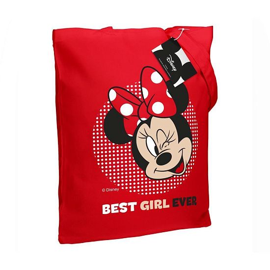 Холщовая сумка «Минни Маус. Best Girl Ever», красная - подробное фото