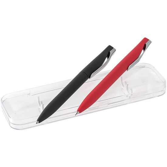 Набор Pin Soft Touch: ручка и карандаш, черный с красным - подробное фото