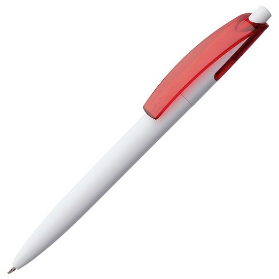 Ручка шариковая Bento, белая с красным - подробное фото