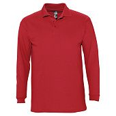 Рубашка поло мужская с длинным рукавом WINTER II 210 красная - фото