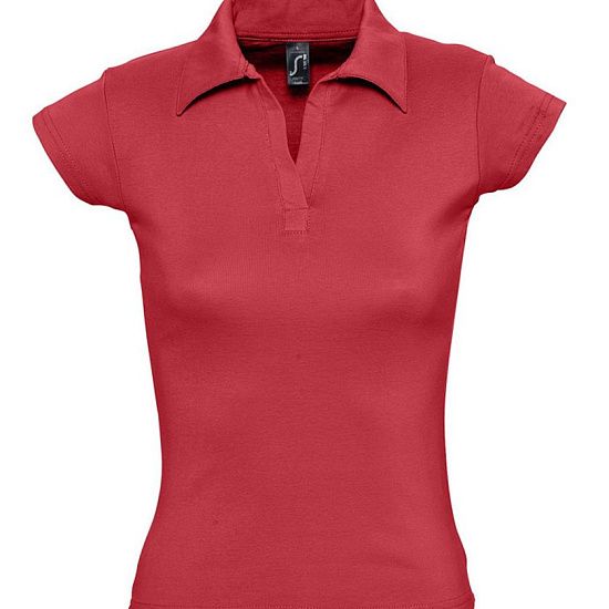 Рубашка поло женская без пуговиц PRETTY 220, красная - подробное фото