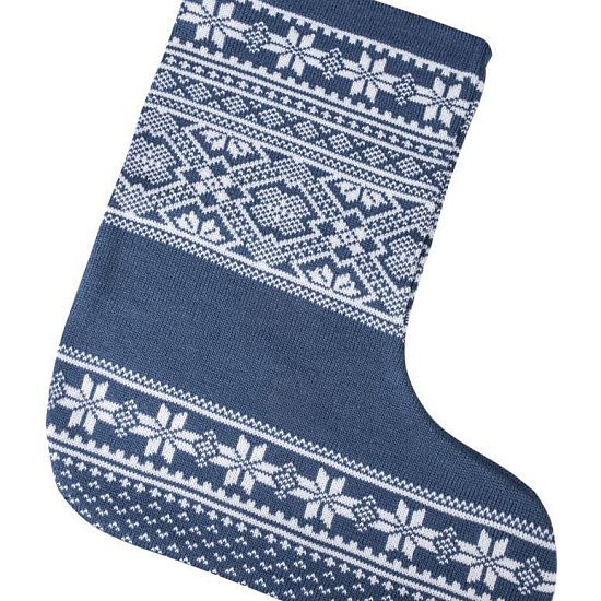 Новогодний носок «Скандик», синий (индиго) - подробное фото