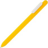 Ручка шариковая Slider Soft Touch, желтая с белым - фото