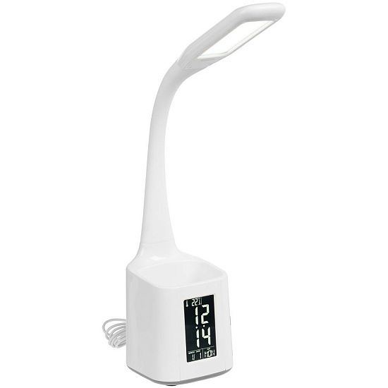 Настольная лампа с подставкой для ручек Bendy, белая - подробное фото