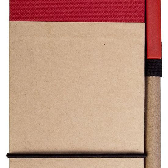 Блокнот на кольцах Eco Note с ручкой, красный - подробное фото