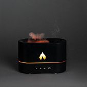 Увлажнитель-ароматизатор с имитацией пламени Fuego, черный - фото