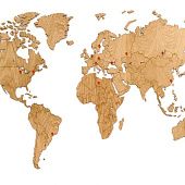 Деревянная карта мира World Map Wall Decoration Exclusive, дуб - фото