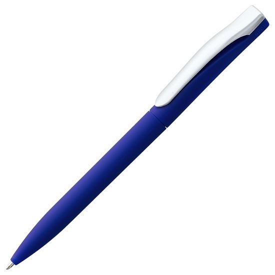 Ручка шариковая Pin Soft Touch, синяя - подробное фото
