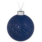 Елочный шар Stars, 10 см, синий - фото