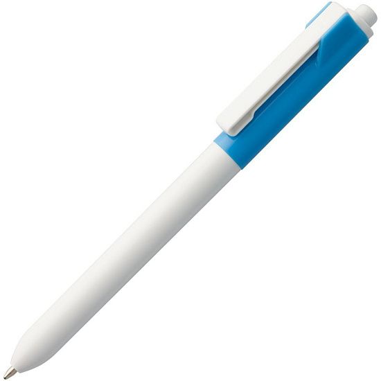 Ручка шариковая Hint Special, белая с голубым - подробное фото
