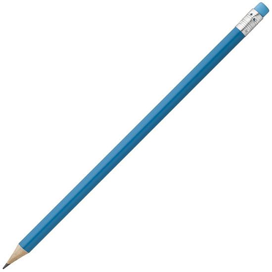 Карандаш простой Hand Friend с ластиком, голубой - подробное фото