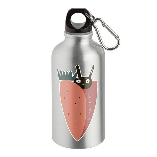 Бутылка для спорта «Любоф-моркоф», серебристая - подробное фото