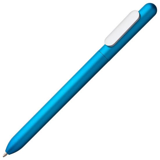 Ручка шариковая Slider Silver, голубой металлик - подробное фото