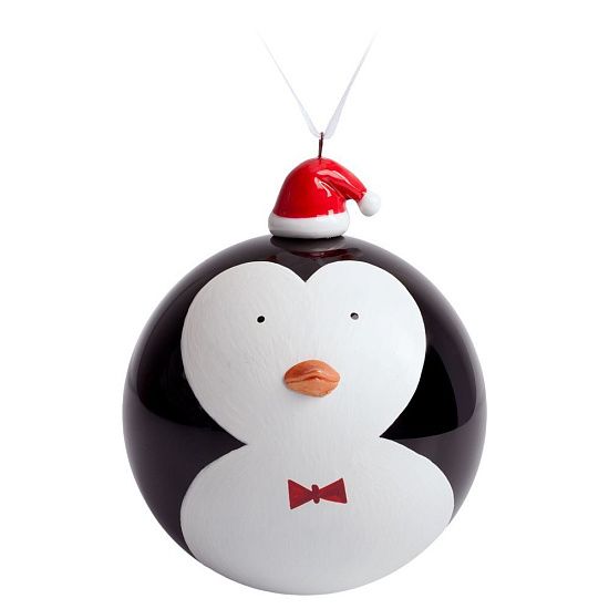 Елочный шар с фигуркой «Новогодний пингвин», 9 см - подробное фото