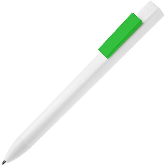 Ручка шариковая Swiper SQ, белая с зеленым - подробное фото