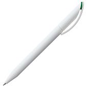 Ручка шариковая Prodir DS3 TMM-X, белая с зеленым - фото